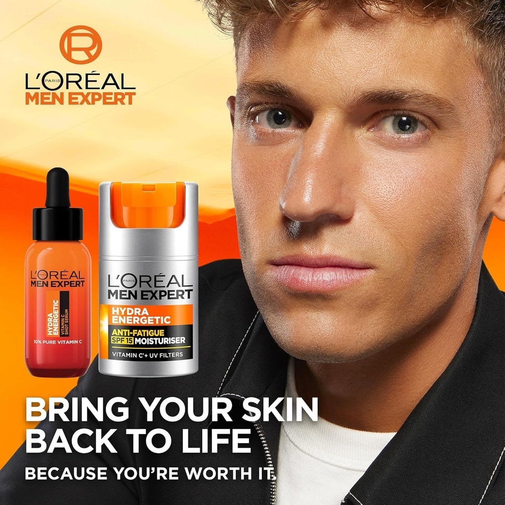 L'Oreal Men Expert Hydra Energetic Moisturiser + Vitamin C Serum Bright & Bold Set