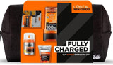 L'Oreal Men Expert Hydra Energetic Fully Charged 5pc Washbag Giftset with Shower Gel, Face Wash, Moisturiser, Mask