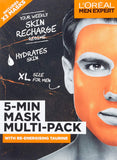 L'Oreal Men Expert Hydra Energetic Recharging Tissue Mask - Pack of 3