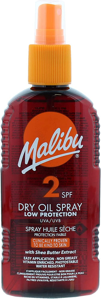 Malibu Sun Protection Water Resistant Non-Greasy Dry Oil Sun Spray SPF 2