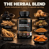 Shivay Herbals MENMAX+ Testo Boost x Shilajit Complex – Testosterone Support Supplement for Men with Zinc, Ashwagandha, Maca Root, Korean Ginseng, Tribulus, B6 & B12 – 120 Vegan Capsules Made in UK