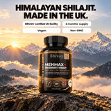 Shivay Herbals MENMAX+ Testo Boost x Shilajit Complex – Testosterone Support Supplement for Men with Zinc, Ashwagandha, Maca Root, Korean Ginseng, Tribulus, B6 & B12 – 120 Vegan Capsules Made in UK