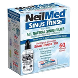 NeilMed Sinus Rinse All Natural Sinus Relief Kit - 60 Premixed Sachets + Bottle