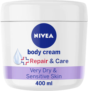 NIVEA Repair & Care Body Cream 400ml | Intensive Moisturiser for Very Dry Skin | 72h Hydration