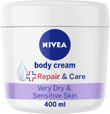 NIVEA Repair & Care Body Cream 400ml | Intensive Moisturiser for Very Dry Skin | 72h Hydration