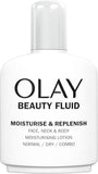 Olay Beauty Fluid Moisturise & Replenish Face, Neck And Body Lotion, For Silky Soft And Smooth Skin,100ml