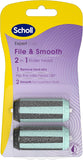 Scholl ExpertCare 2 in 1 File & Smooth Replacement Roller Heads 2 Pack Refills