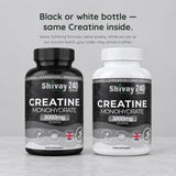 Shivay Herbals Creatine Monohydrate Capsules 240 - 3000mg per Serving - 2 Month Supply - Pure Micronised - Made in the UK