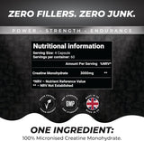 Creatine Monohydrate 240 Capsules 2 Month Supply – 100% Pure Vegan Creatine – Unflavoured – Premium Micronised Formula – Made in The UK by Shivay Herbals