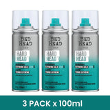 3 PACK - TIGI Bed Head HARD HEAD Extreme Hold Hair Spray 100ml Travel Size