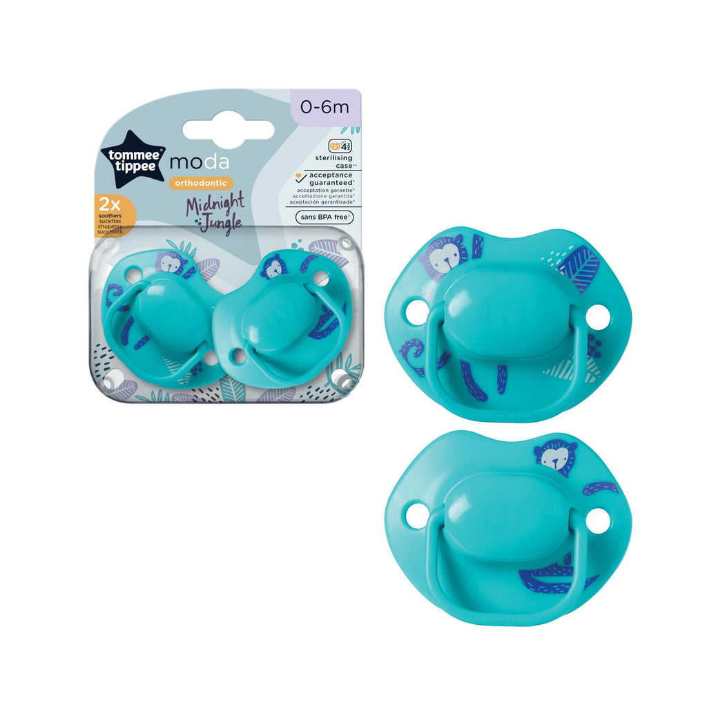 Tommee Tippee Moda Othodontic Soothers 0-6m - Pack of 2 - Design Chosen Randomly