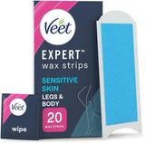 Veet Expert Legs & Body Wax Strips Sensitive Skin - 20 Strips
