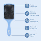 Wet Brush Paddle Detangler Hair Brush SKY Blue - Wet/Dry Long Thick Hair