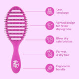 Wet Brush Speed Dry Purple Hair Brush – Vented Detangling Brush with Heat-Resistant HeatFlex Bristles for Faster Blow-Drying