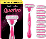 Wilkinson Sword Intuition Quattro Women Razor Plus 8 Blades Refills