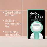 Wilkinson 2-in-1 Sensitive Razor - Lathers & Shaves in One Step - Aloe Vera