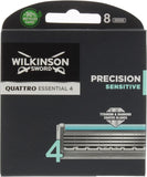 Wilkinson Sword Quattro Titan Essential 4 Blade Refill Pack - Pack of 8 Blades