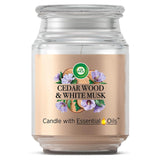 Air Wick Jar Candle with Essential Oils - Cedar Wood & White Musk 480g 80h Burn
