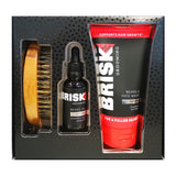 Brisk Beard Grooming Kit with Beard & Face Wash, Beard Oil, Beard Brush Gift Set