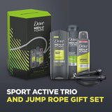 Dove Men Care Sports Gift Set with Body Wash, Shampoo, Deodorant & Skipping Rope