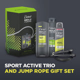 Dove Men Care Sports Gift Set with Body Wash, Shampoo, Deodorant & Skipping Rope