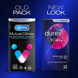 Durex MUTUAL CLIMAX Regualr Fit Ribbed Condoms - 12 PACK