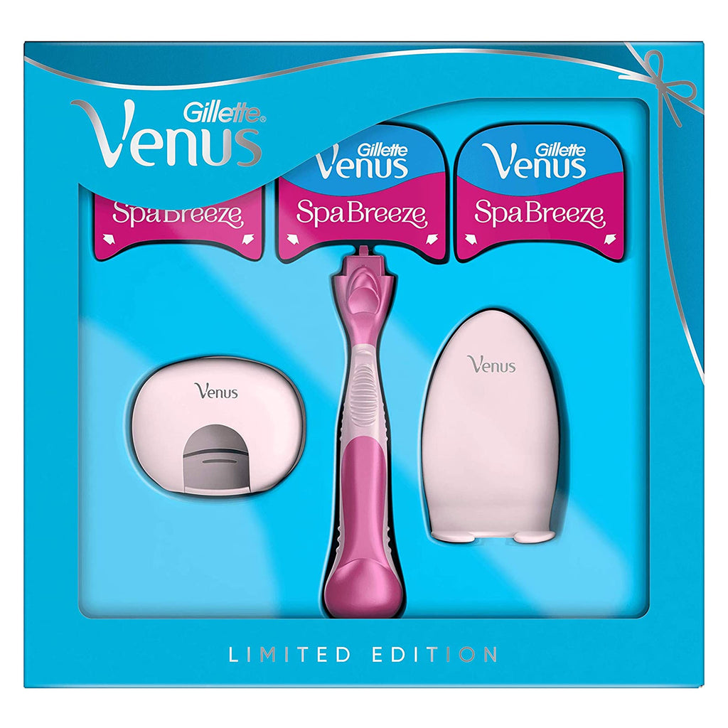 Gillette Venus Spa Breeze Gift Set with Razor + 3 Replacement Cartridge + Cover