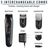King C Gillette Cordless Beard Trimmer with 3 Comb Attachments - 2 Pin Plug