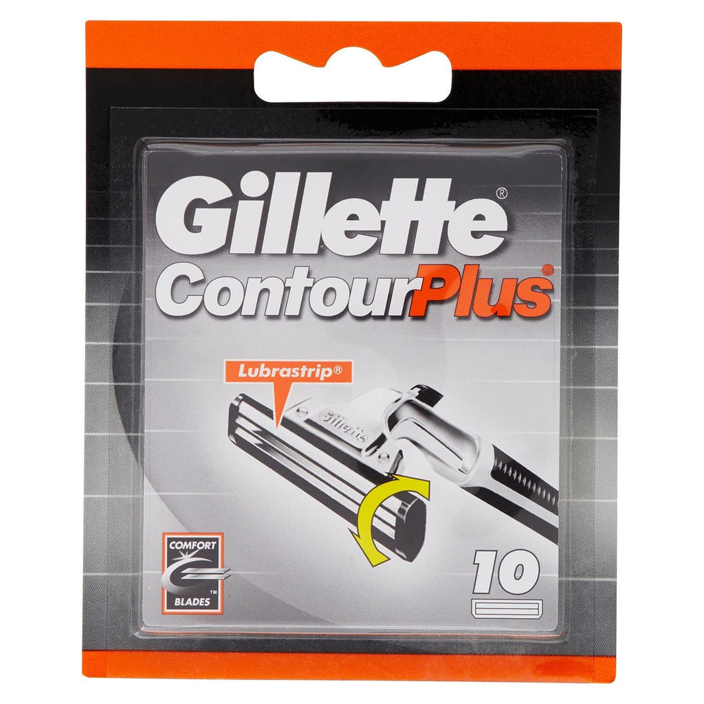 Gillette Contour Plus Razor Blades Refills with Lubrastrip - Pack of 10