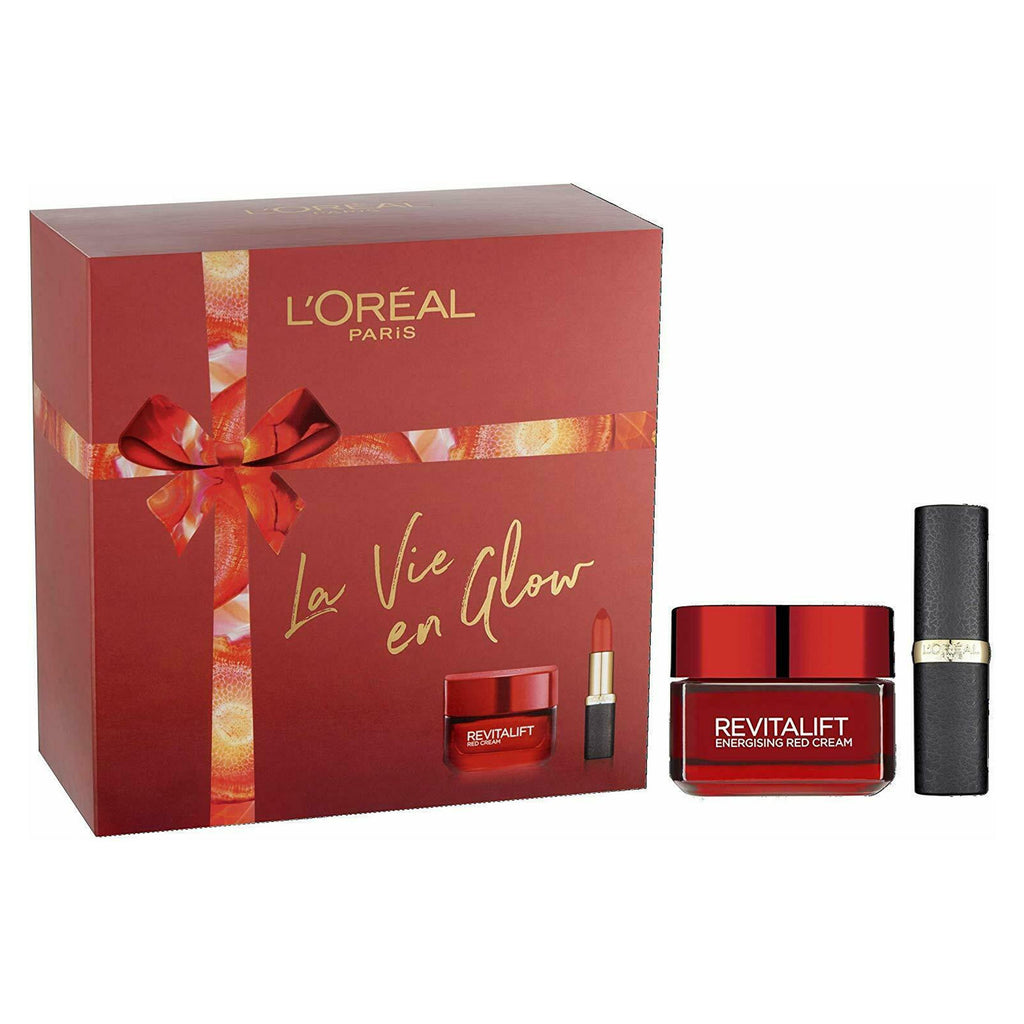 L'Oreal Paris La Vie En Glow Revitalft Moisturiser & Color Lipstick Gift Set