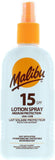 Malibu Sun Protection Lotion SPRAY SPF 15 Water Resistant (VARIOUS SIZES)