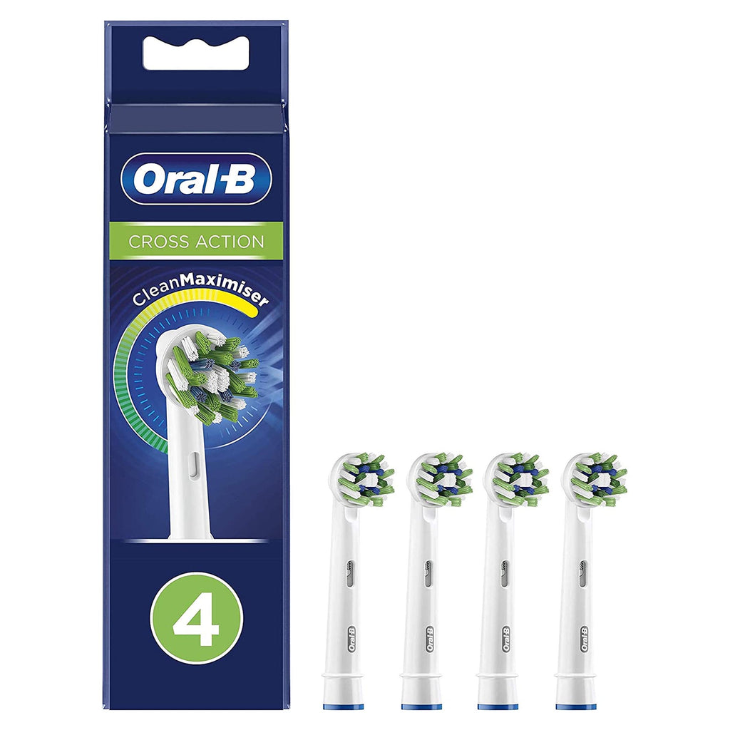 Oral B CROSS ACTION CLEAN MAXIMISER Toothbrush Heads - 4 HEADS