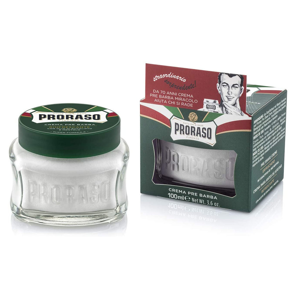 Proraso Pre Shave Cream 100ml - with Eucalyptus and Menthol Green Formula