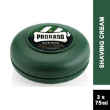 Proraso GREEN Refreshing Shaving Soap in a Bowl 75ml (3 PACK)