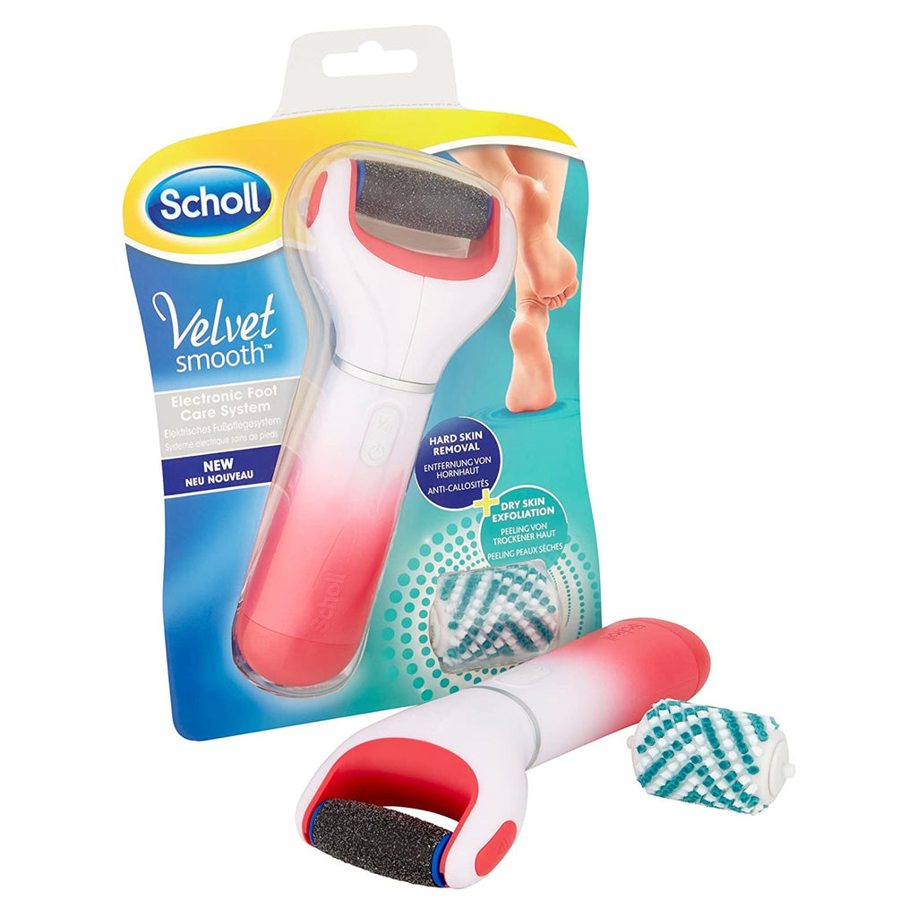 Scholl Velvet Smooth Electronic Foot File Care System - Pink