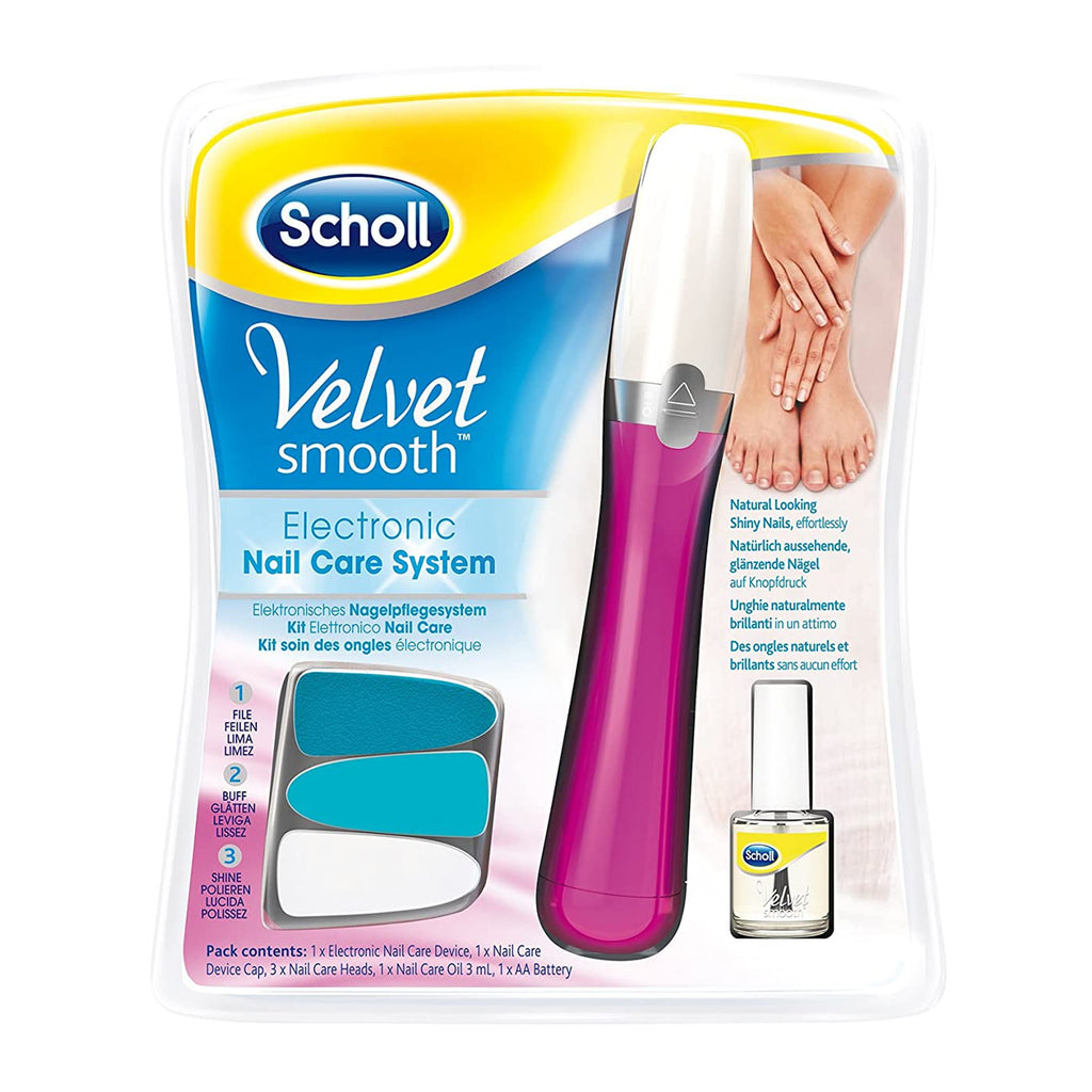 Scholl Velvet Smooth Electronic Nail Care System - PINK
