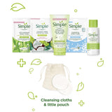 Simple Skincare Treats Gift Set with Face Sheet Mask Face Wash Moisturiser, Pads