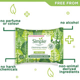 6 PACK - Simple Kind to Skin Biodegradable Cleansing Wipes (120 Total Wipes)