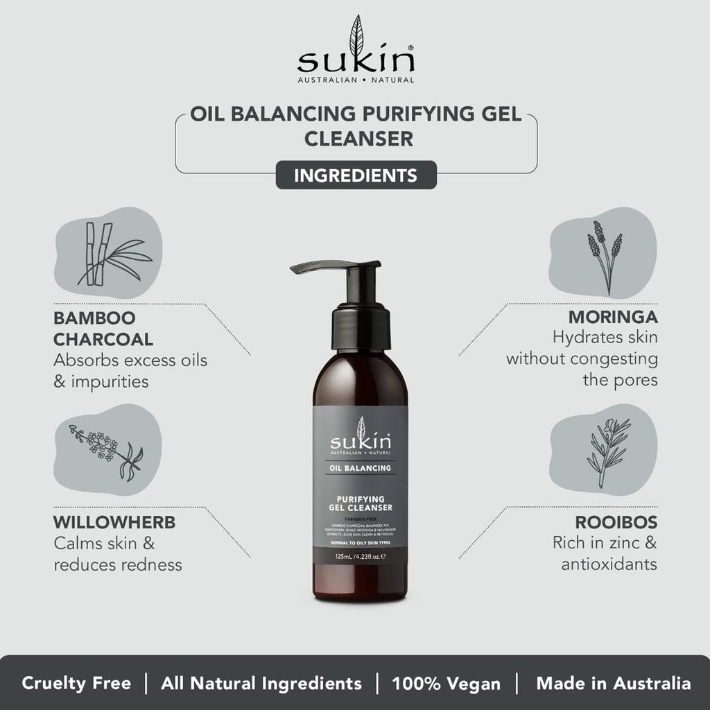 Sukin Natural Oil Balancing Purifying Gel Cleanser 125ml