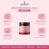 Sukin Natural Rosehip Enriching Night Cream for Dry Distressed Skin 120ml