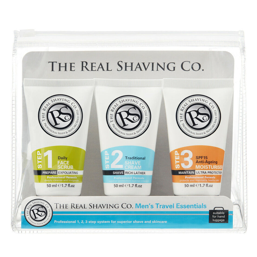 The Real Shaving Company Men's Travel Essentials Shave & Skincare Gift Set