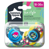 Tommee Tippee Fun Style Baby Soothers 18-36m - Pack of 2 - Assorted Designs