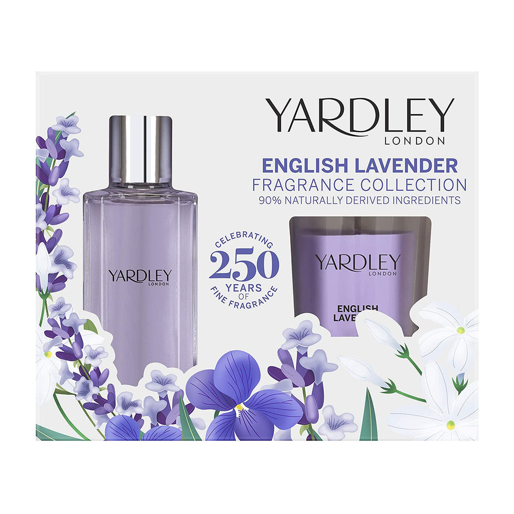Yardley London English Lavender Eau De Toilette Fragrance & Candle Gift Set