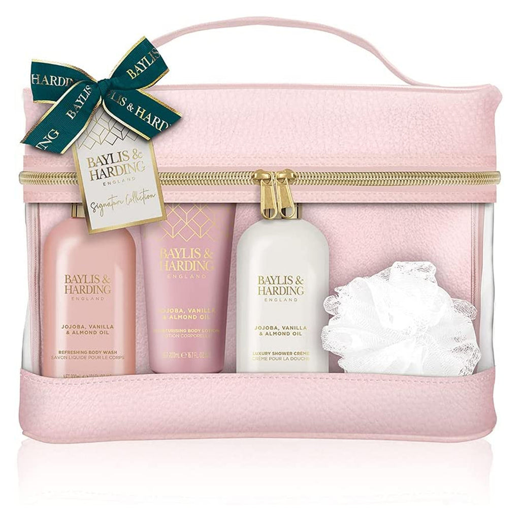 Baylis & Harding Jojoba, Vanilla & Almond Oil Vanity Gift Set with Cosmetic Bag