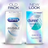 Durex Invisible CLOSE FIT Ultra Thin Condoms For Maximum Sensitivity - 12 PACK