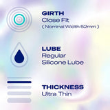 Durex Invisible CLOSE FIT Ultra Thin Condoms For Maximum Sensitivity - 12 PACK