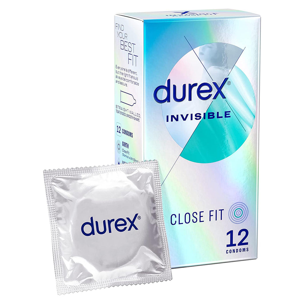 Durex Invisible CLOSE FIT Ultra Thin Condoms For Maximum Sensitivity - 12 PACK