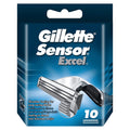 Gillette Sensor Excel Razor Blades Chromium Coated - Pack of 10