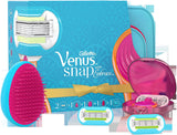 Gillette Venus Snap Women's Compact Razor Gift Set + 1 Blade Refill + Travel Case + Hairbrush + Travel Bag