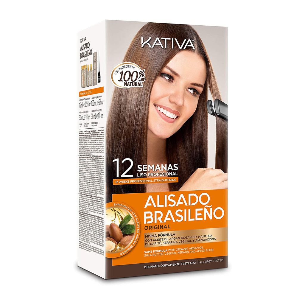 Kativa Keratin And Argan Oil Brazilian Hair Straightening Treatment Kit